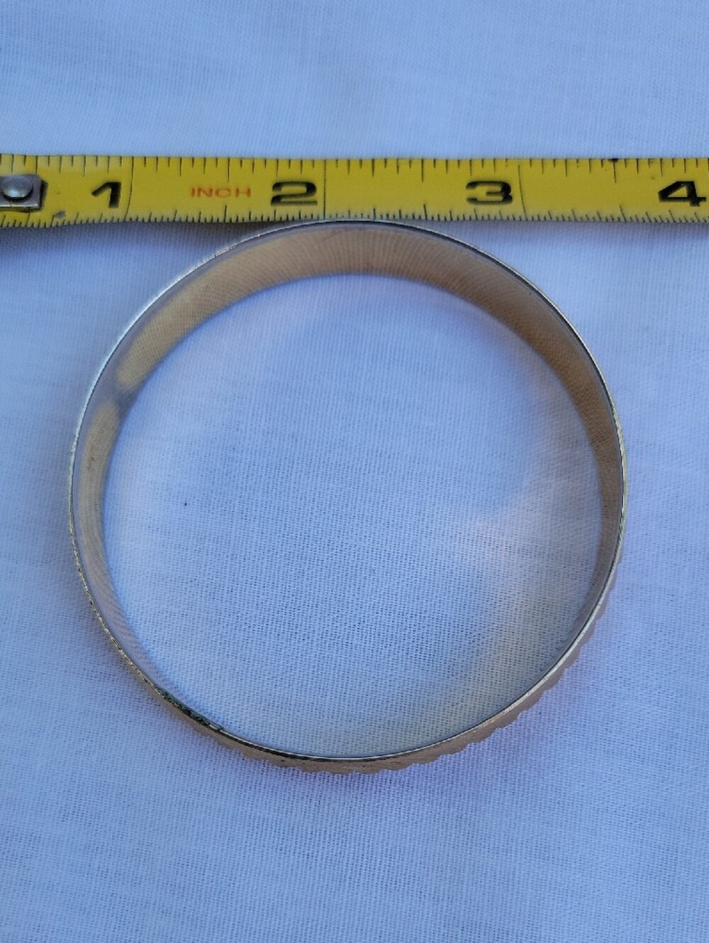 Vintage Monet Gold Tone Textured Bangle Bracelet - Picture 3 of 4